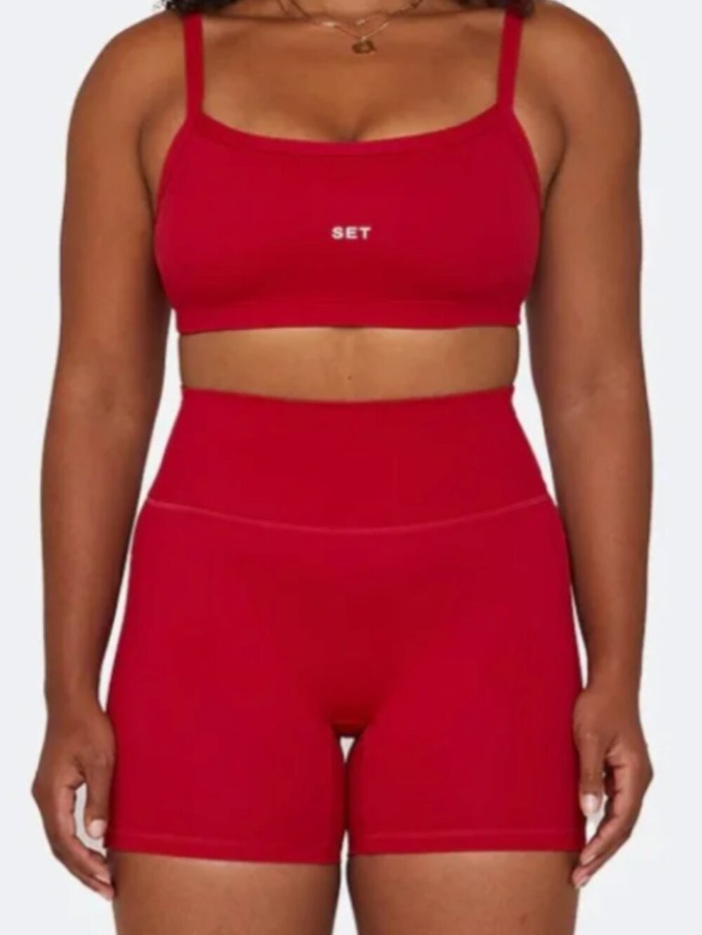SET ACTIVE X JUSTINE SKYE Sportbody Apple Red Sports Bra M